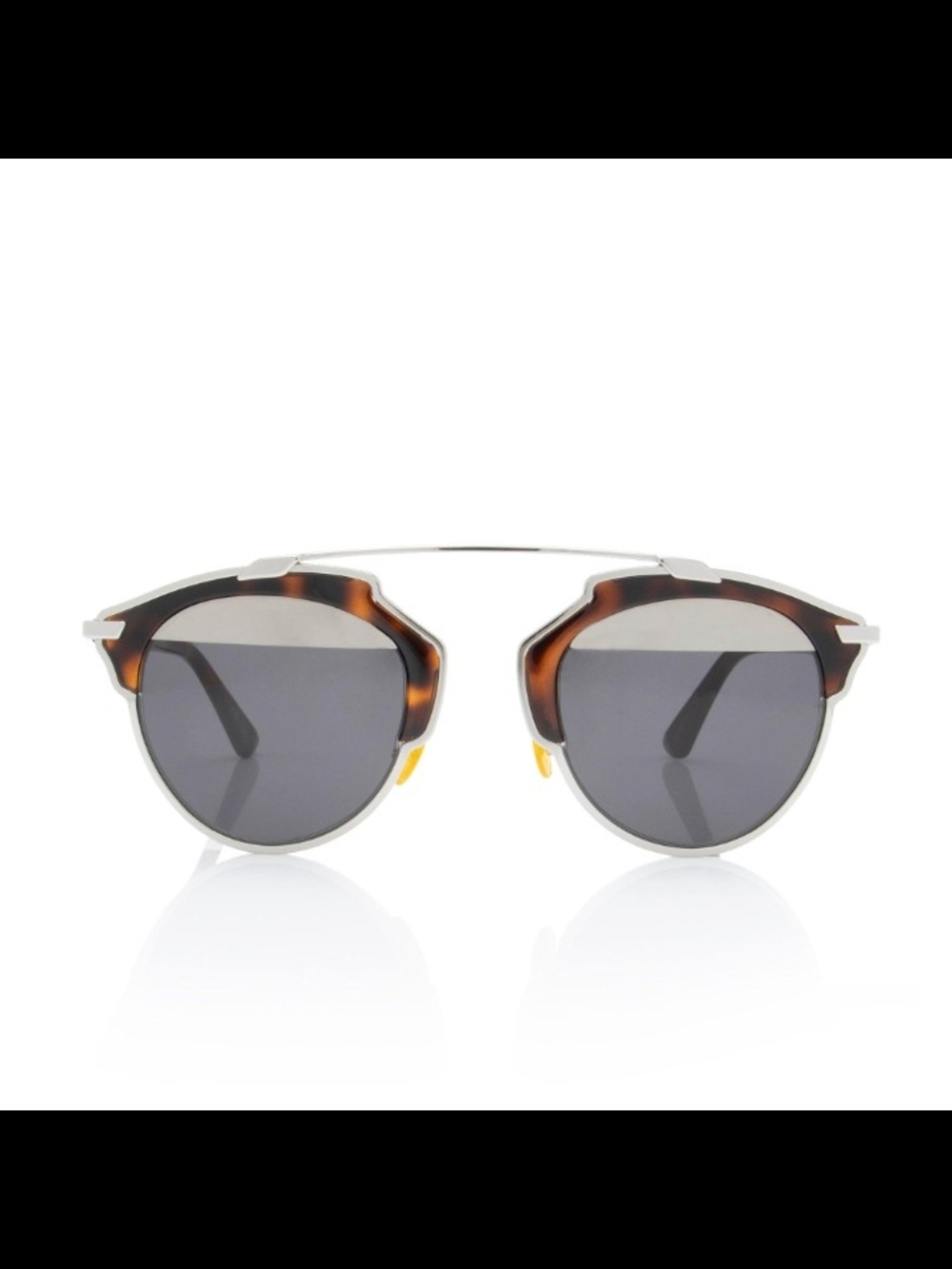 Dior Men's Tortoiseshell and Silver Round Sunglasses with Gray Lenses